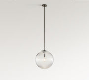 Bravira Ribbed Glass Pendant Light - Elegant Kitchen Island Lamp